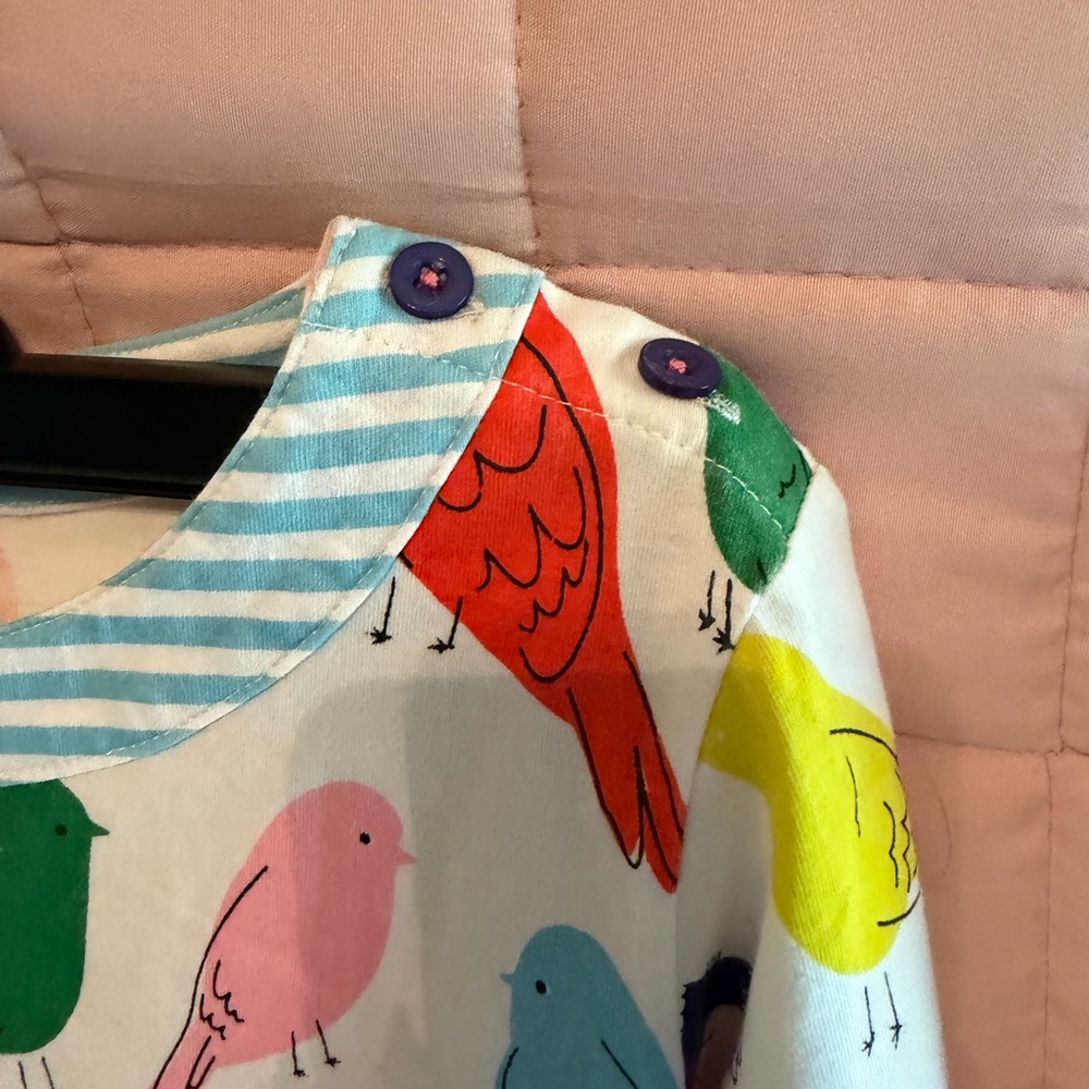Colorful Bird Print Dress - Picture 3 of 5
